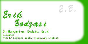 erik bodzasi business card