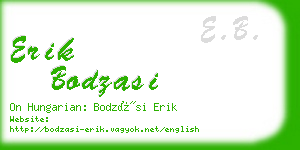 erik bodzasi business card